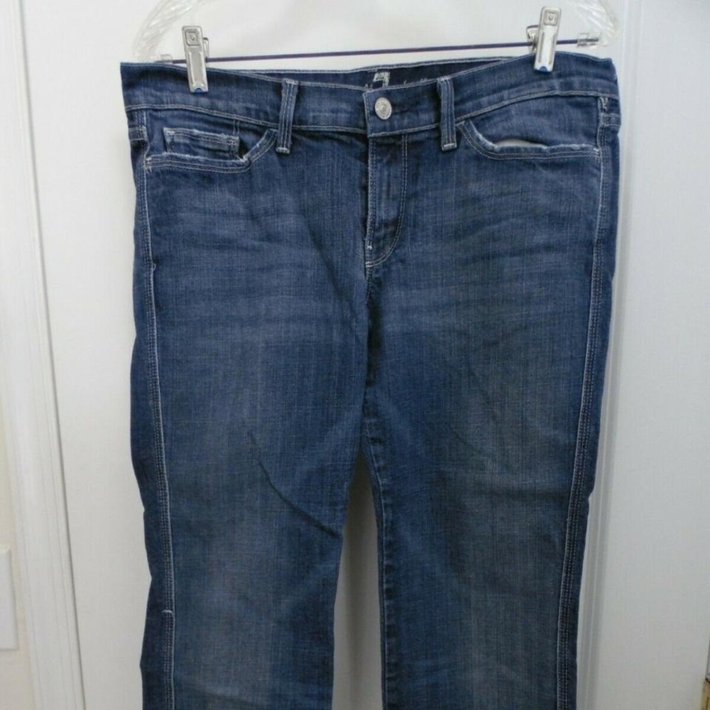 Seven For All Mankind Women's Blue Denim Straight Leg Jeans Size 28